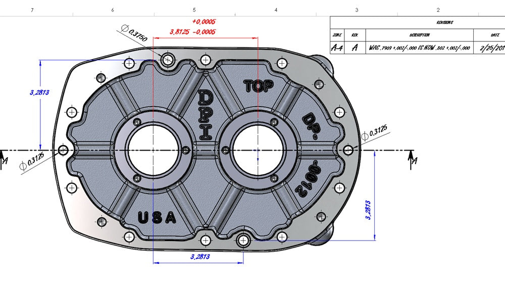 DPI 671 & 871 FRONT BEARING PLATE ASSEMBLY A356.2-T6 SHOT BLAST FINISH
